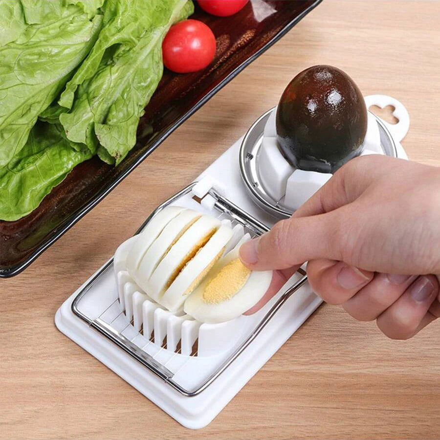 Multifunctional PP Base egg cutter 2-in-1 stainless steel wire pull egg cutter for hanging high-quality kitchen accessory tools Beauty World Shop