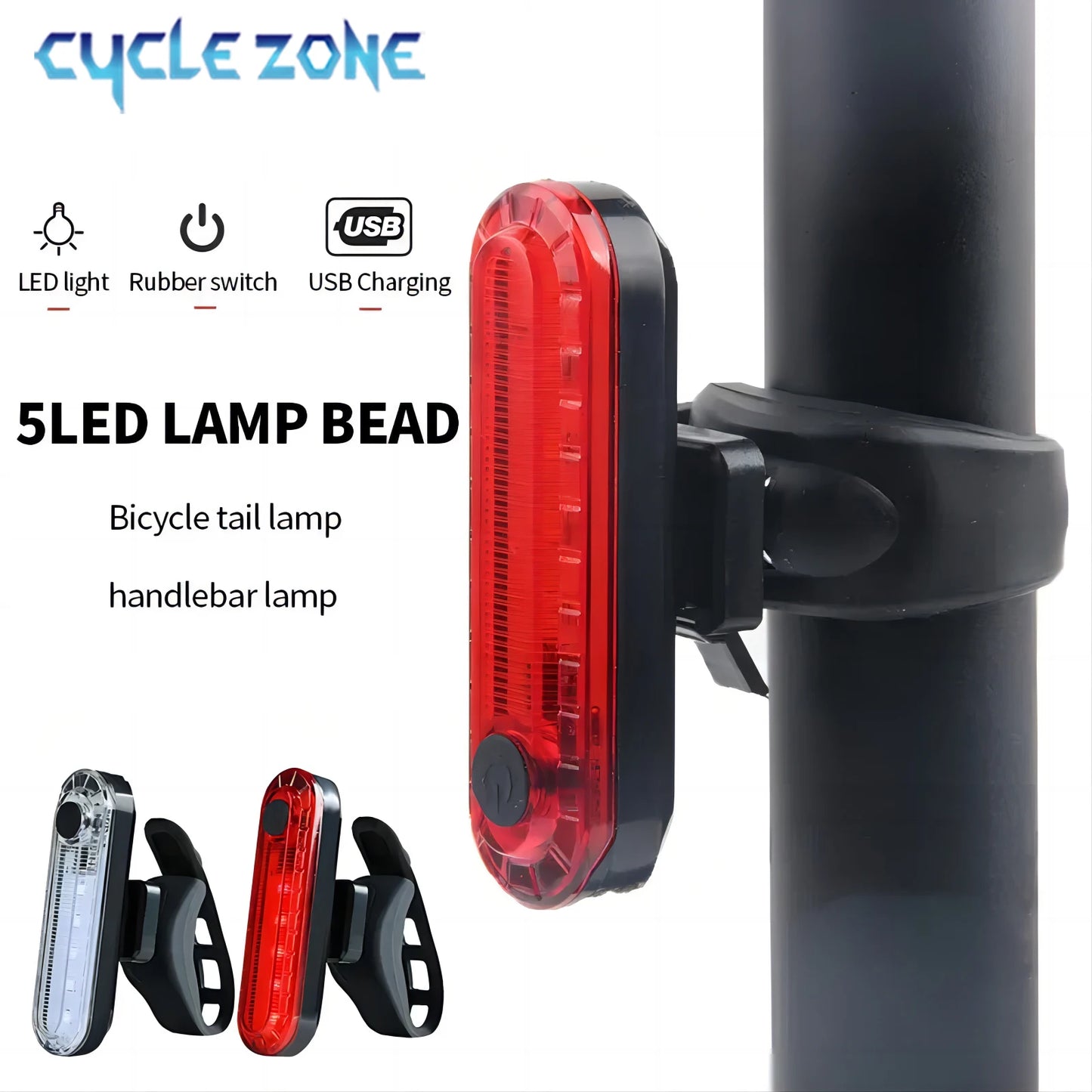 Bicycle Rear Lights USB Rechargeable Bike Tail Light Cycling Taillights Flashing 4 Modes for Night Riding Bike Light Back Lamp Beauty World Shop