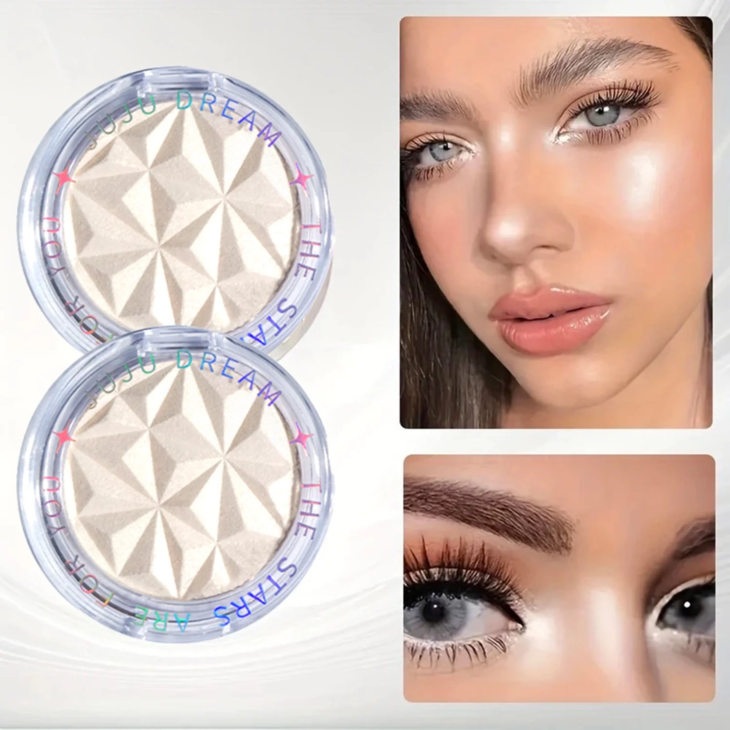 Shimmer Diamond Glow Highlighter – 2-Color Palette for Contour, Brighten, Radiant Skin, Festival & Party Makeup Essential Tool Beauty World Shop