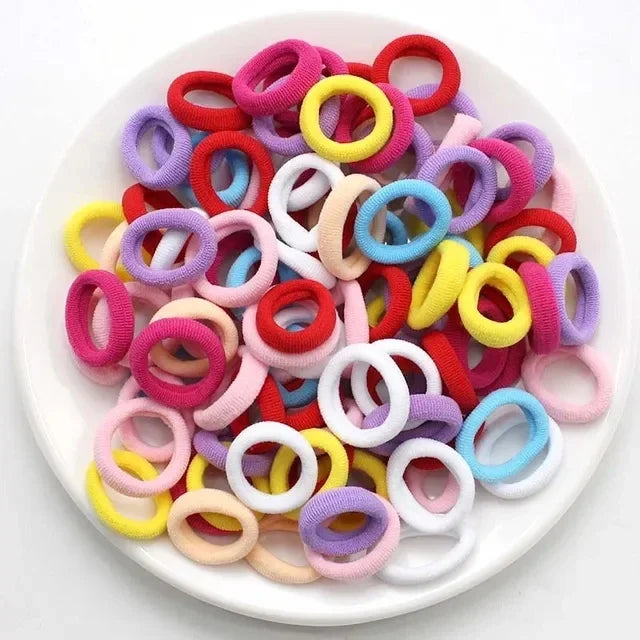 200PCS Women Girls Colorful Nylon Elastic Hair Bands Ponytail Hold Small Hair Tie Rubber Bands Scrunchie Hair Accessories Beauty World Shop