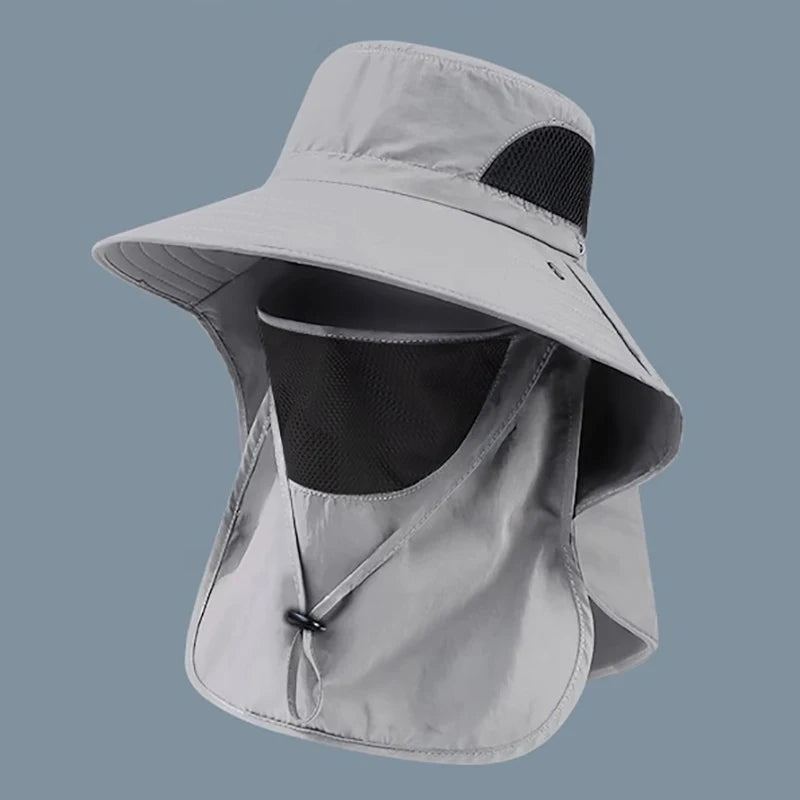 Summer Sun Hats UV Protection Outdoor Hunting Fishing Cap For Men Women Hiking Camping Visor Bucket Hat Neck Flap Fisherman Hat Beauty World Shop