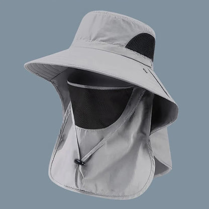 Summer Sun Hats UV Protection Outdoor Hunting Fishing Cap For Men Women Hiking Camping Visor Bucket Hat Neck Flap Fisherman Hat Beauty World Shop