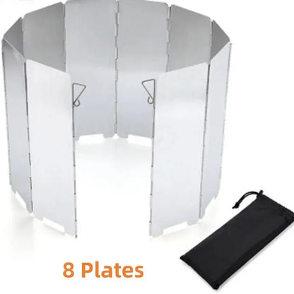 8 Plates / 10 Plates Aluminum Alloy Stove Windscreen, Ultralight Foldable Stove Windshield, Suitable For Outdoor Camping, Picnic Beauty World Shop