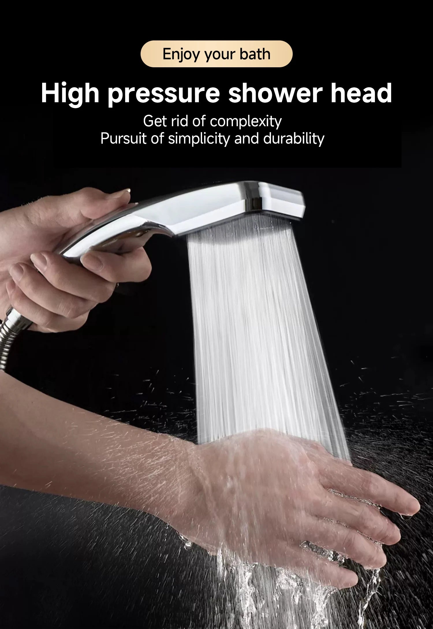300 Holes Pressurized Showerhead Hand Hold Square Shower Head Water Saving Rainfall Spray Nozzle Bathroom Accessories Beauty World Shop