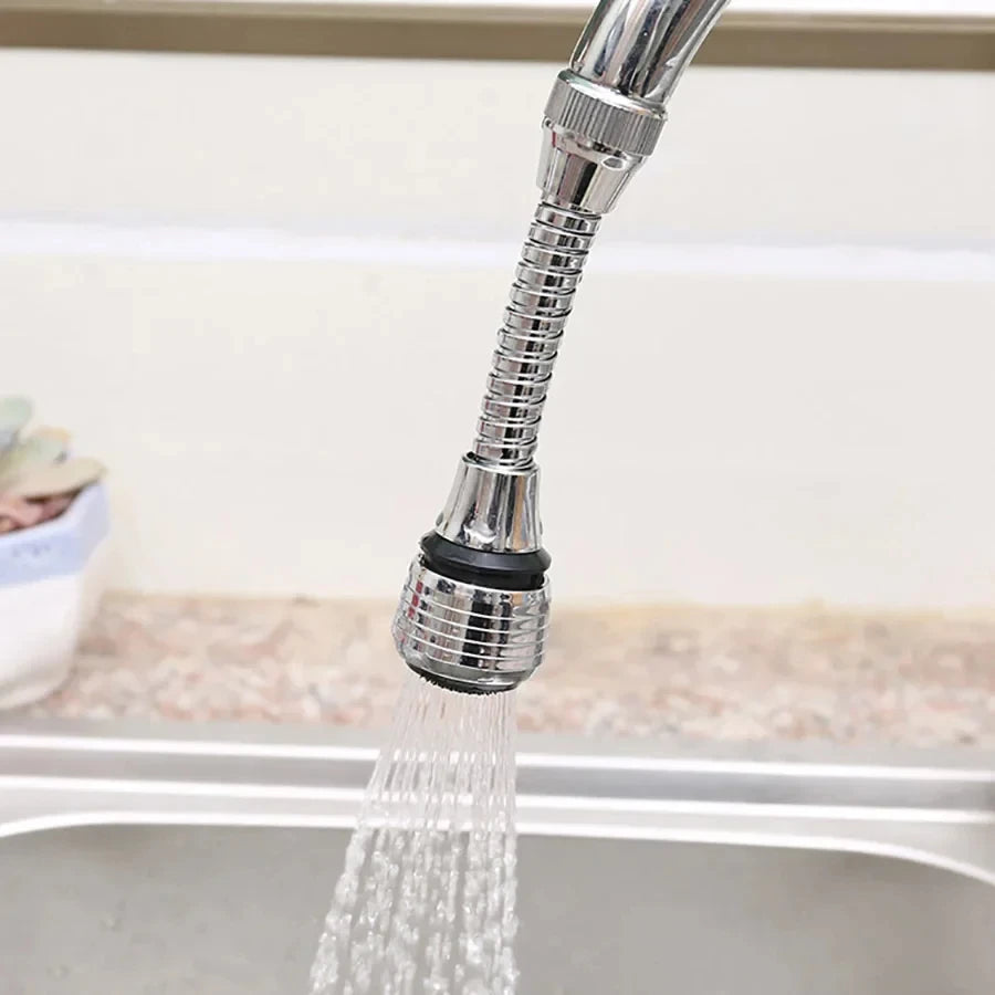 Kitchen Stainless Steel Faucet Sprinkler Water-saving Device Lengthening Rotating Splash Proof Sprinkler Spray Extender Bubbler Beauty World Shop