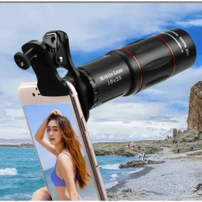 Universal 18x Magnification Mobile Phone Telephoto Lens External Zoom Clip-On Camera Lens for Concerts Beauty Trend Shop