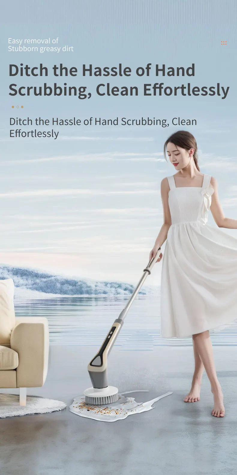 Electric Cleaning Brush Cordless Handheld Shower Scrubber Spin Cleaner Multifunctional Cleaner with 7PCS Heads Bathroom Kitchen