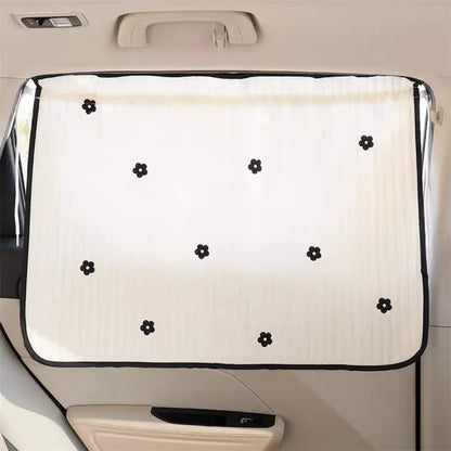 Cute Cartoon Embroidered Thickened Cotton Baby Car Window Sunshade Cover UV Protection Suction Cup Installed Sliding Curtain Beauty World Shop