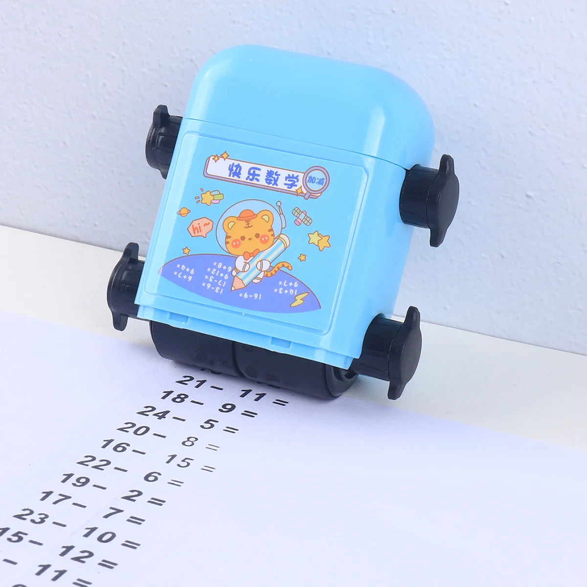 1 Two-in-one Double Roller Random Multiplication Stamp, Student Practice Math Calculation Question Builder Roller Stamp Beauty World Shop