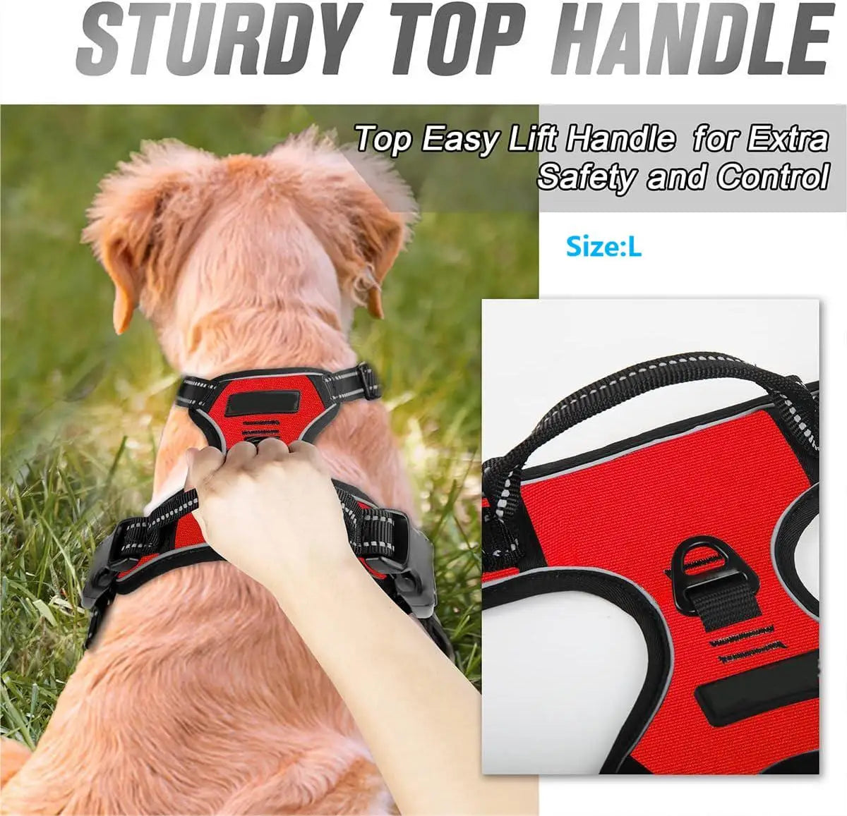 No Pull Dog Harness Front Clip Heavy Duty Reflective Easy Control Handle for Large Dog Walking Beauty World Shop