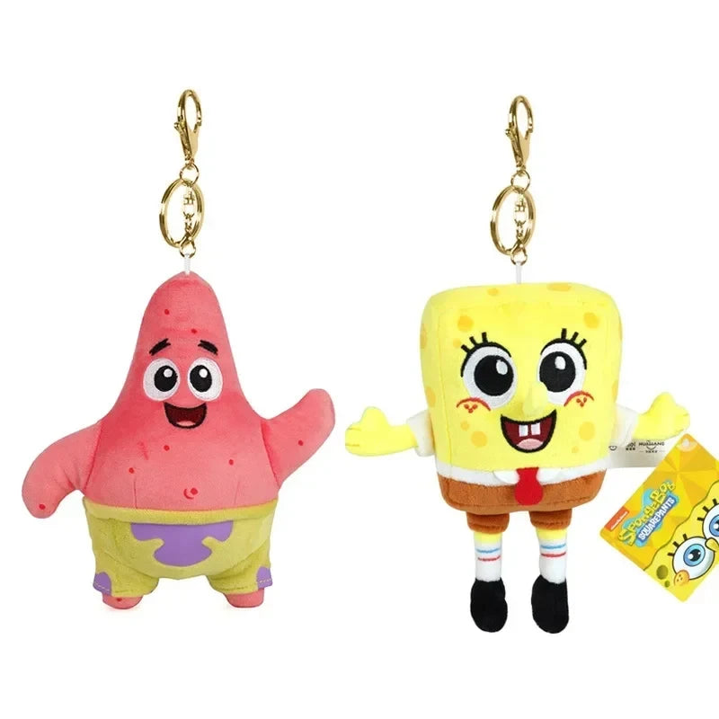 Kawaii Cartoon Spongebob Patrick Star Plush Toy Keychain Stitch Creative Gary Backpack Pendant Squidward Tentacles Friends Gifts Beauty World Shop