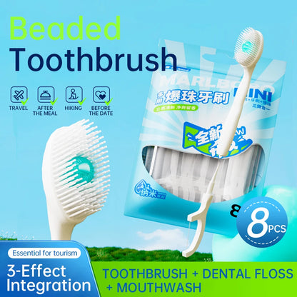 Portable Travel Toothbrush Mini Exploded Bead Toothbrush Disposable Adult Cleaning Toothbrush Individually Packaged Beauty World Shop