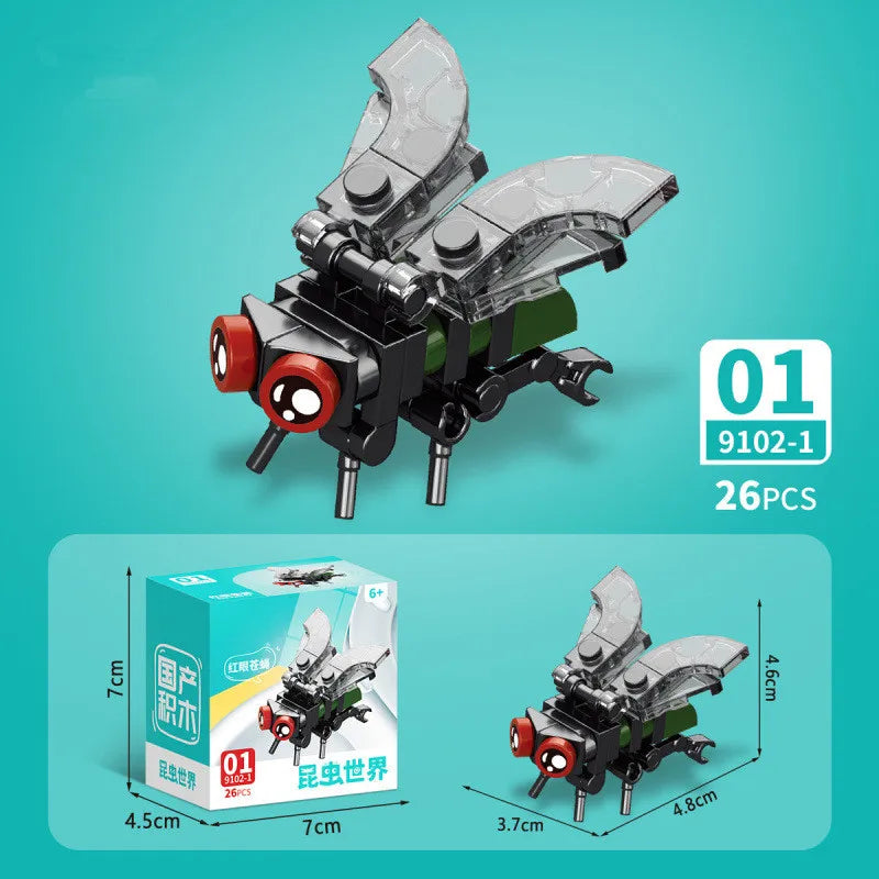 Insect World Animals Scorpion Mantis Ants Spider Birds Marine Animal Building Blocks Toys Desktop Ornaments Bricks Kids Gift Beauty World Shop