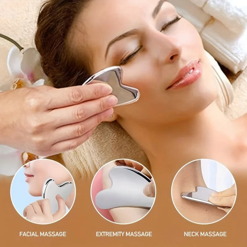 Contour brush scraping board set lymphatic contour facial brush stainless steel fascia knife firming lifting massage board Beauty World Shop