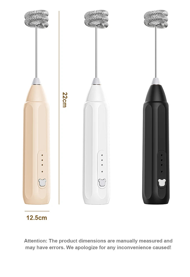 MINI Coffee Frother USB Rechargeable 3 Speeds Foam Maker Coffee Milk Mixer Electric Handle Blender Egg Beater Hot Cooking Tools Beauty World Shop