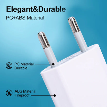 NNBILI 1-5Pcs Universal 5V 1A EU Plug USB Wall Phone Charger For iPhone Samsung Xiaomi Redmi Google Huawei Charger Power Adapter Beauty World Shop