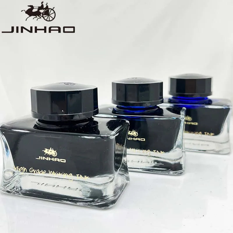 Jinhao Premium 50ml Fountain Pen Ink - Smooth Black/Blue/Blue Black Calligraphy Ink - Ideal for Writing and Beauty World Shop