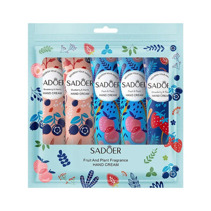 5Pcs/set Fruit Plant Fragrance Hand Cream Sets Moisturizing Repair Anti Dry Hand Lotion Sets Hands Skin Care Products Beauty Trend Shop
