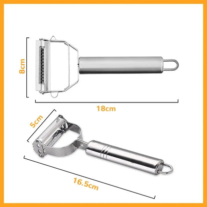 Kitchen Vegetable Peeler Stainless Steel Melon Planer Double-Head Peeler Household Multiple-Function Fruit And Vegetable Peeler Beauty World Shop