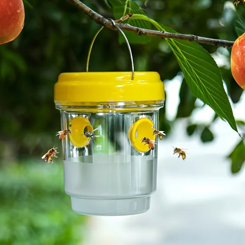 Clear Plastic Outdoor Insect Trap with Lid - Effective for Catching Fruit Flies, Wasps, Transparent Design for Easy Monitoring Beauty World Shop