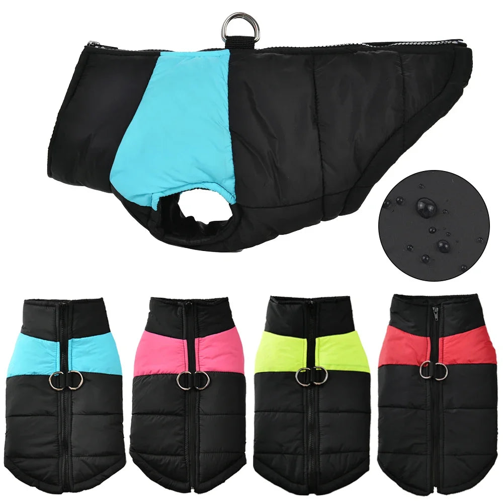 Pet Dog Jacket Warm Winter Clothes For Small Large Dogs Labrador Coat Windproof Waterproof Puppy Costume Vest With D-ring Pug Beauty World Shop