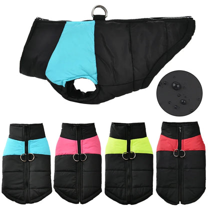 Pet Dog Jacket Warm Winter Clothes For Small Large Dogs Labrador Coat Windproof Waterproof Puppy Costume Vest With D-ring Pug Beauty World Shop