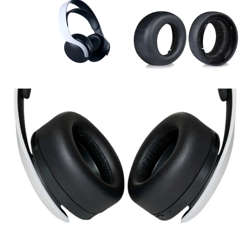 1Pair Earpads PU Leather Memory Foam Ear Pads Cushions Cover For SONY PS5 PULSE 3D Headset Headphones Replacement Repair Parts