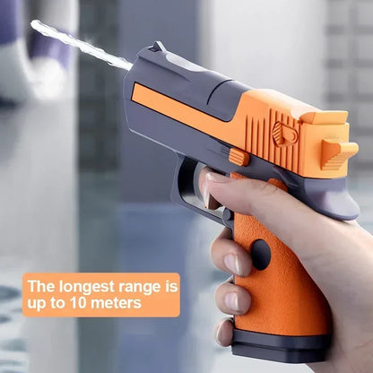 Hot Mini Desert Eagle Mechanical Continuous Firing Water Gun Small Pistol Summer Outdoor Beach Poor Toy Shoot Water Gun for Kids Beauty World Shop