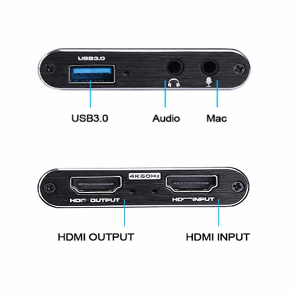 4k 1080p 60fps Hd Video Capture Card HdTV Camera Recording Box - Compatible With Usb 3.0pc Live Streaming Grabber Recorder Beauty World Shop