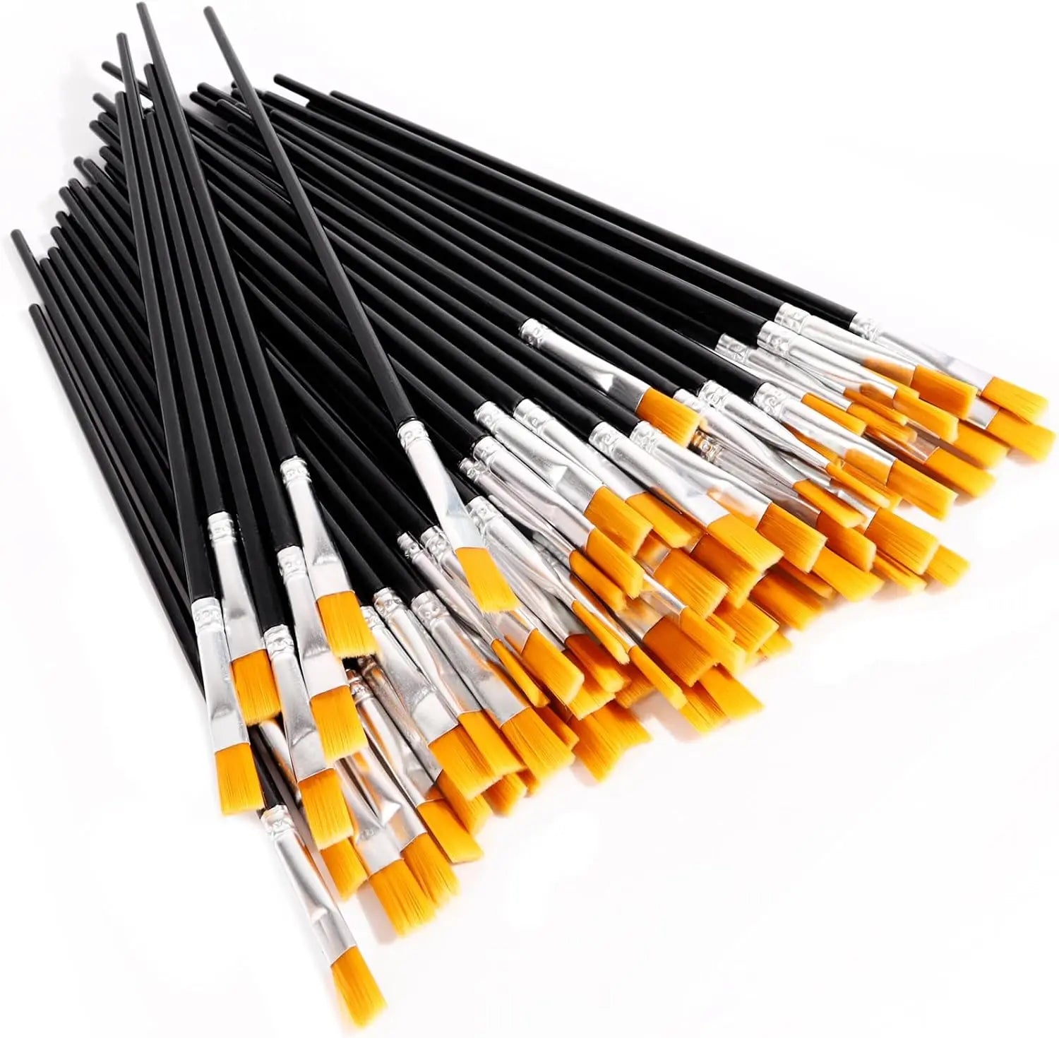 100pcs Paint Brushes Set for Kids Acrylic with Flat Round Pointed Paint Brushes Craft Watercolor Oil Painting Brushes Beauty World Shop