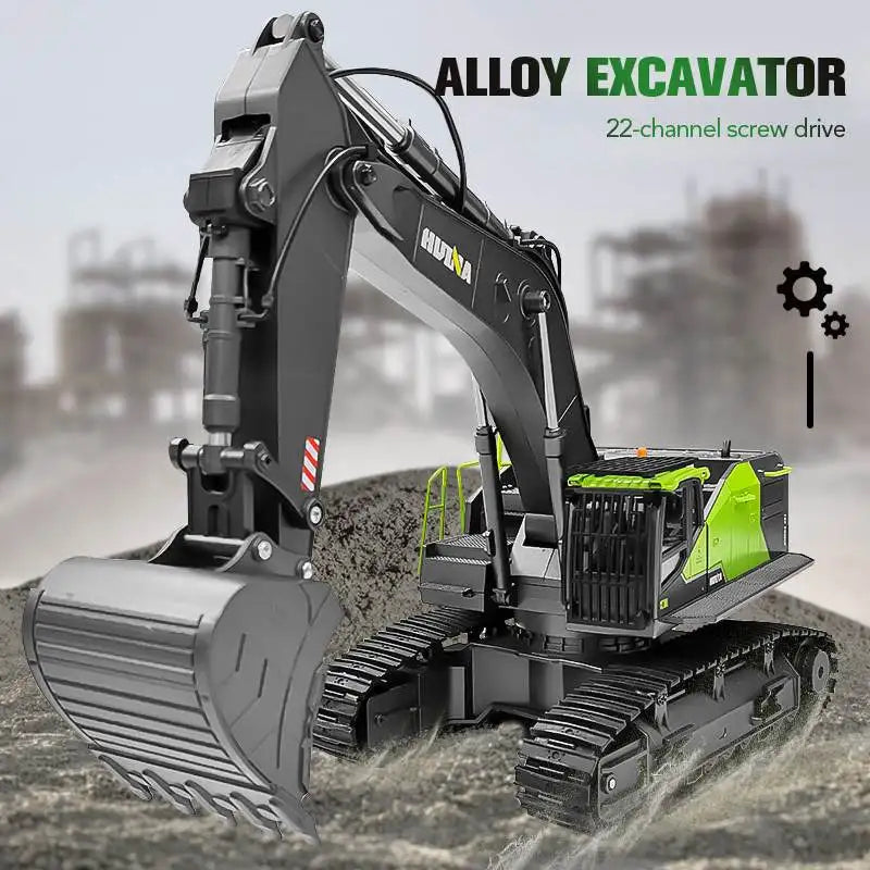 1/14 HUINA 1593 582 RC Excavator Dumper Truck crawler Alloy Tractor Loader 2.4G Radio Controlled Car Engineering toy for boy Beauty World Shop