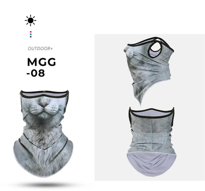3D Animals Magic Scarf Bandana Breathable Neck Warmer Gaiter Hanging Ear Outdoor Sports Triangle Face Mask Neckerchief Summer Beauty World Shop
