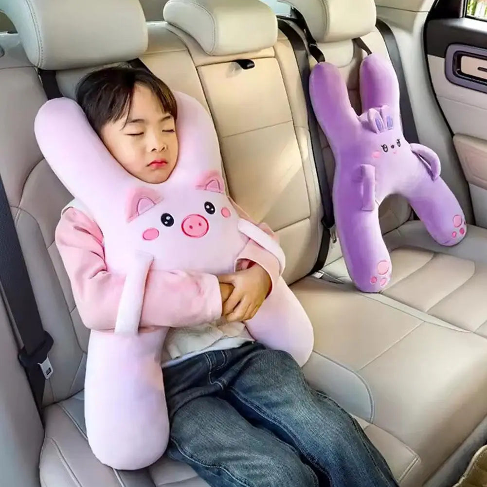 1Set Car Cute Cartoon Pillow Car Mounted Child Sleeping Pillow Car Removable Comfortable Breathable Headrest Lumbar Support Beauty Trend Shop