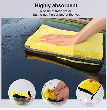 Car Wash Microfiber Towel 30x30/60CM Car Cleaning Drying Cloth Hemming Car Care Cloth Detailing Car Wash Towel Beauty Fashion