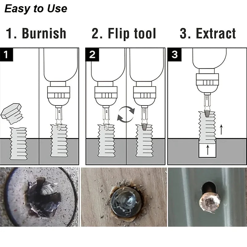Damaged Screw Extractor Set HSS Drill Bit Stripped Broken Remover Small Easily Quickly Take Out Kit Easy Demolition Power Tools Beauty World Shop