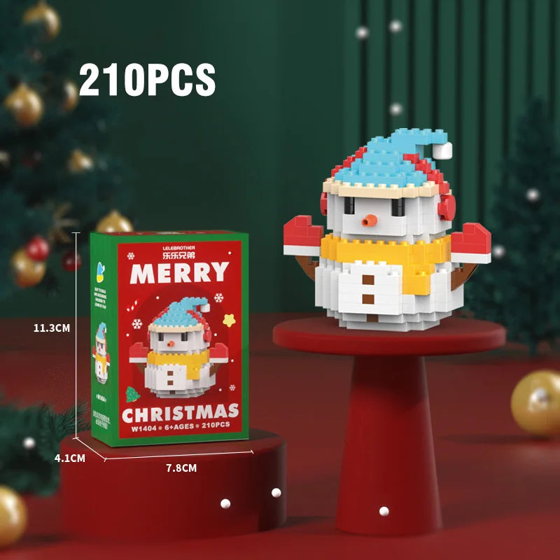 Christmas Building Block Santa Claus Snowman Elk Tree Micro Brick Puzzle Assembly Model Home Decoration Xmas Party Gift Kid Toy Beauty World Shop
