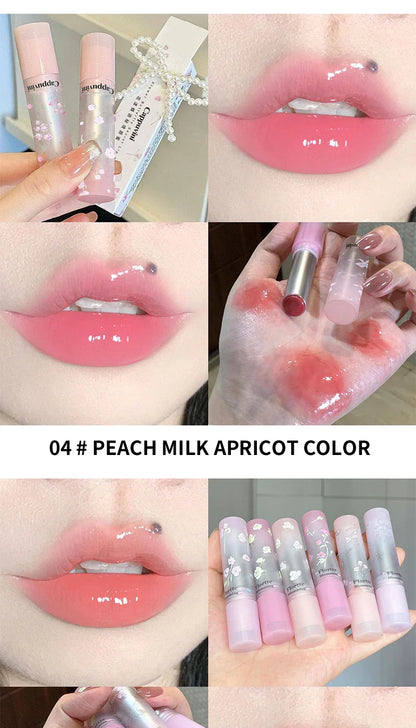 Flowery dish language lip gloss mirror lip glaze beep lip water light lasting makeup not easy to dip cup makeup Beauty Trend Shop