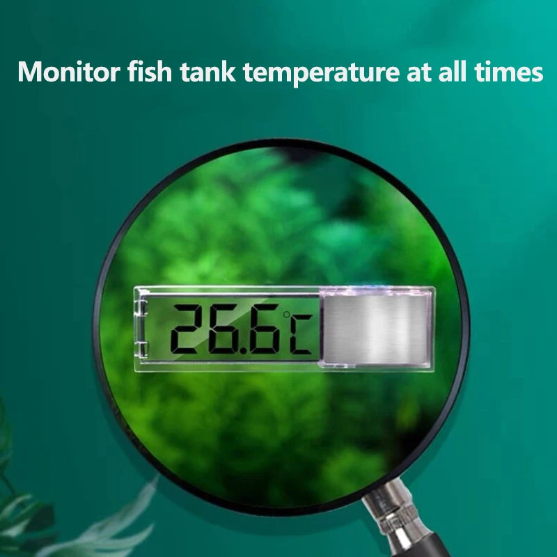 1pc Aquarium Thermometer 3D Digital LED Electronic Fish Tank Temperature Fish Turtle Temp Meter Aquarium Decoration Beauty World Shop