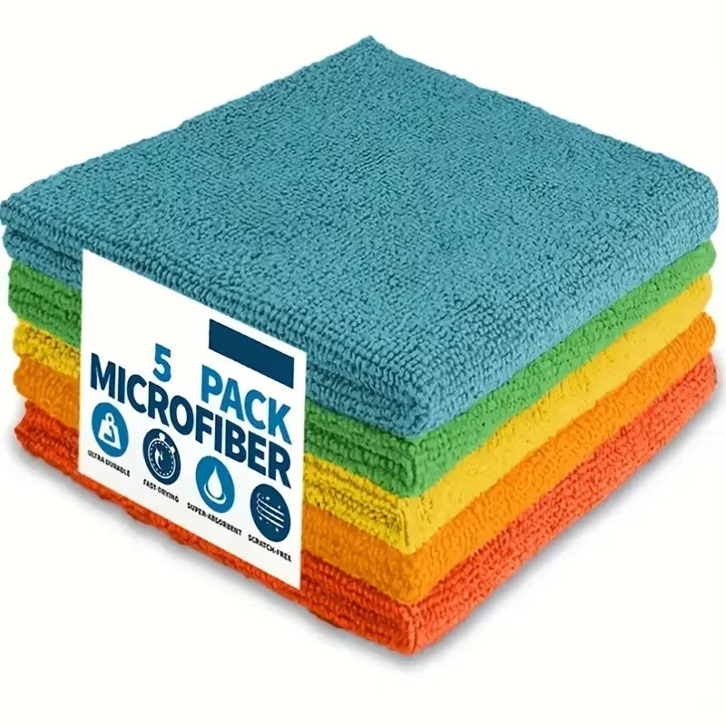5/10/20pcs Kitchen Towel, Ultra-fine Fiber Light Gray Cleaning Cloth Set, Absorbent, Soft And Stain-removing Cloth Beauty World Shop