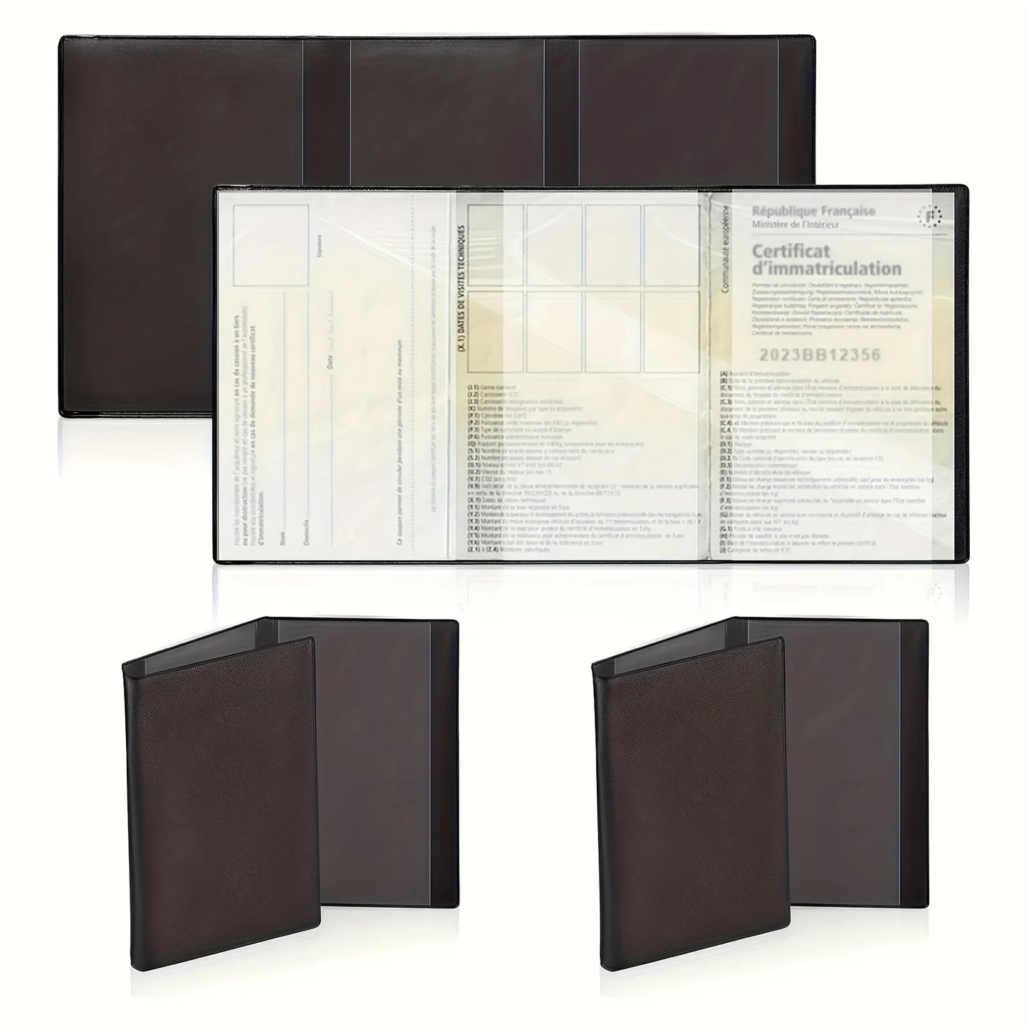Lot of 1/2/3 Black Assurance Card Pouch - Certificate of Registration Protection Case Transparent Plastic Wallet for Documents Beauty World Shop