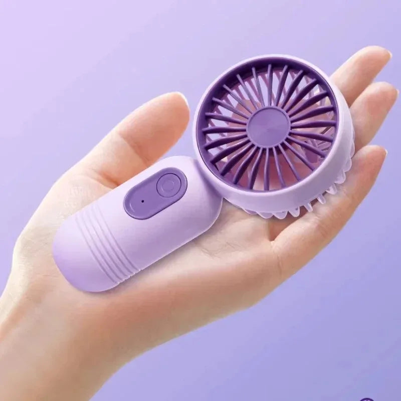 Mini Handheld Fan 3-Speed Strong Wind USB Rechargeable Long Lasting Portable Desk Fan For Students Office Outdoor Travel Camping Beauty World Shop