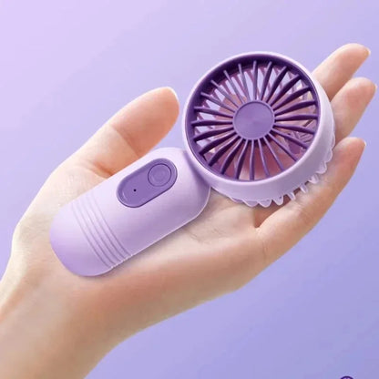 Mini Handheld Fan 3-Speed Strong Wind USB Rechargeable Long Lasting Portable Desk Fan For Students Office Outdoor Travel Camping Beauty World Shop