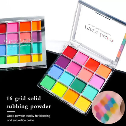 16 Grid Rainbow Solid Gradient Disc, Long-Lasting High Saturation, Gradient Blending Powder, Gradient Effect, Creative Nails Beauty World Shop