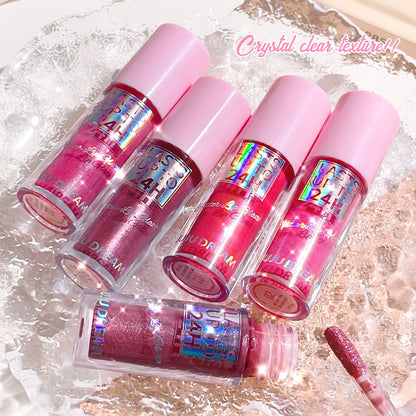 Sparkling Gloss Lip Balm – Water-Gloss Mirror Finish, Moisturizing, Hydrating, Non-Sticky, Cup-Proof, Plump Lips Beauty World Shop