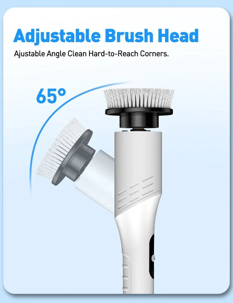 Multi-Purpose 9 in 1 Cordless Electric Power Scrubber Bathroom 8 Scrub Brush with Adjustable Extension Handle Shower Scrubber Beauty World Shop