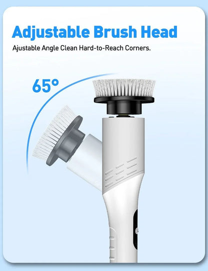 Multi-Purpose 9 in 1 Cordless Electric Power Scrubber Bathroom 8 Scrub Brush with Adjustable Extension Handle Shower Scrubber Beauty World Shop