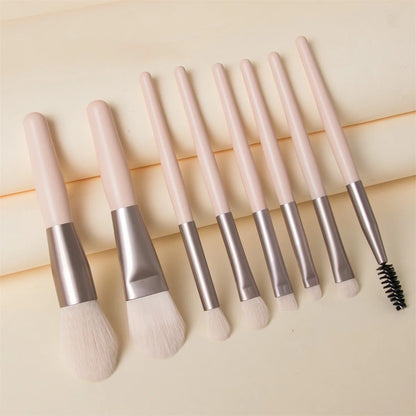 8-Piece Mini Soft and Fluffy Makeup Brush Set, Perfect for Makeup Beginners, Used for Foundation, Blush, and Eyeshadow to Create Beauty World Shop