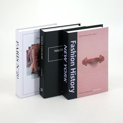 3Pcs Foldable Fashion Fake Books Living Room Decoration Designer Books Coffee Table Ornaments Club Hotel Room Villa Prop Books Beauty World Shop