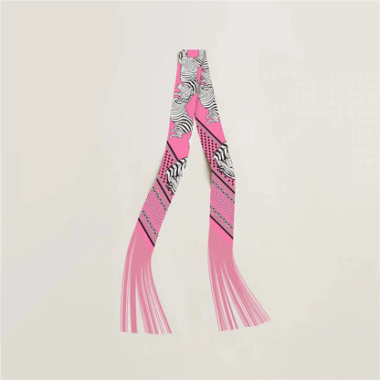 130x5cm Tassel Cashew Print Scarf Women's All-season Twill Silk Decorative Ribbon Multi-purpose Bag Hair Tie Belt Scarf Beauty World Shop