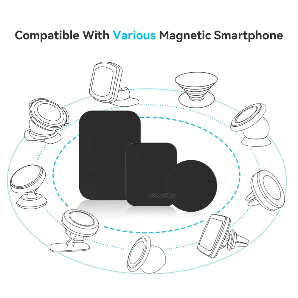 Metal Plate For Car Phone Holder Magnetic Universal Iron Sheet Disk Sticker Mount Mobile Phone Magnet Stand For IPhone Beauty World Shop